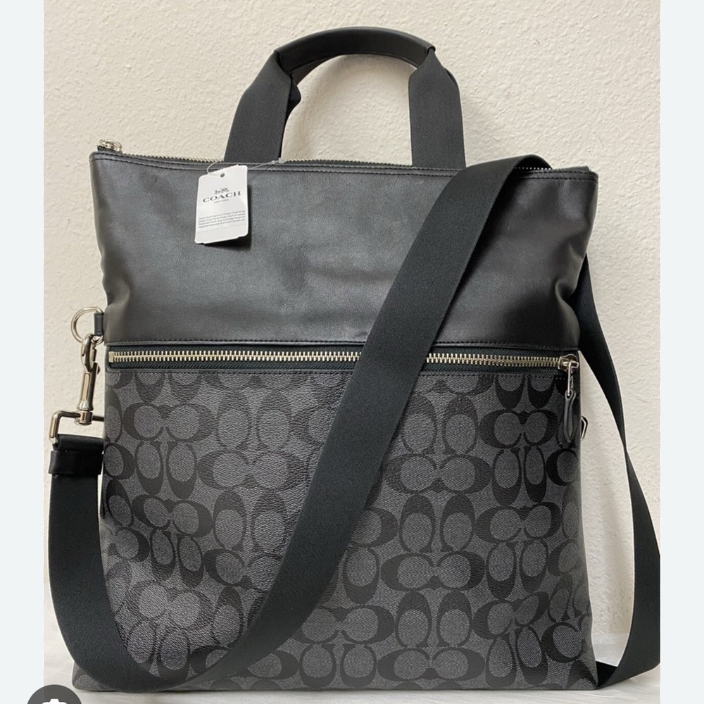 Coach Two-Tone Black and Gray Messenger Bag